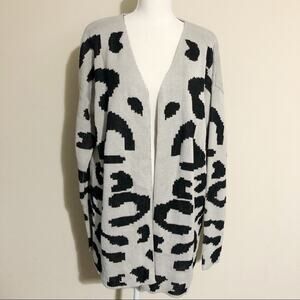 Shein Oversized Gray Animal Print Sweater